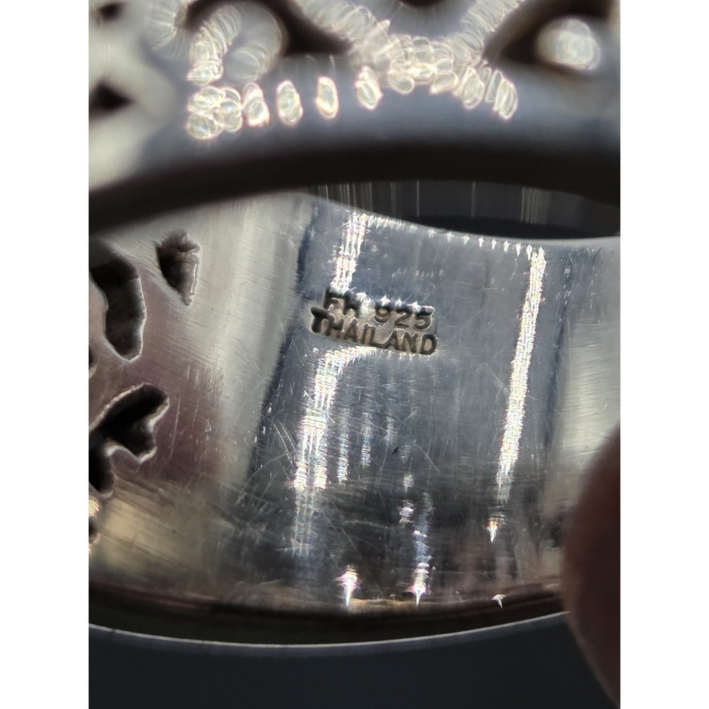Sterling Silver 925 Stamped Scrolled Pattern Wide Band Ring Size 10.5 - Picture 5 of 7